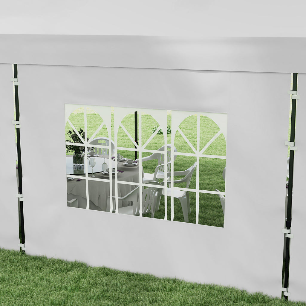 9.5' x 28' Pop Up Canopy Tent, Instant Tent for Parties, Height Adjustable, with Carry Bag and Sand Bags