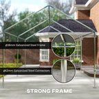 9.6' x 19.5' Carport Heavy Duty Galvanized Car Canopy w/ Included Anchor Kit, 3 Reinforced Steel Cables, Gray