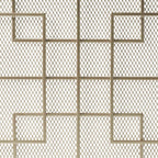 Modern Iron Fire Screen with Single Panel Design and Fine Mesh, Geometric Pattern, and Easy Assembly, 41" L x 8" W x 30.75" H, Gold