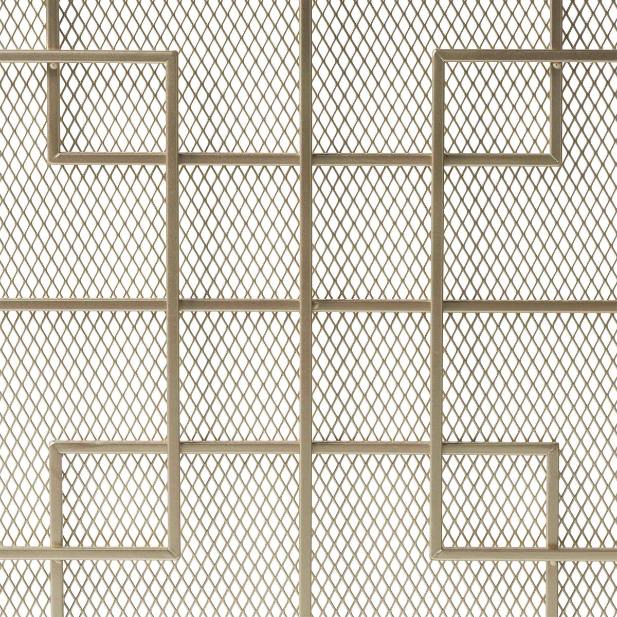 Modern Iron Fire Screen with Single Panel Design and Fine Mesh, Geometric Pattern, and Easy Assembly, 41" L x 8" W x 30.75" H, Gold