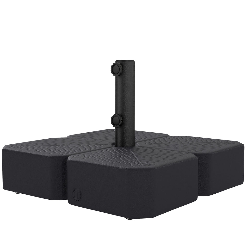 Patio Umbrella Base with Wheels Outdoor Umbrella Stand Holder for 1.5"/1.9" Poles Black