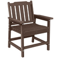 All-Weather Patio Chair, HDPE Patio Dining Chair, Heavy Duty Wood-Like Outdoor Furniture for Garden, Backyard, Deck, Porch, Lawn, Brown