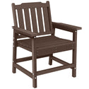 All-Weather Patio Chair, HDPE Patio Dining Chair, Heavy Duty Wood-Like Outdoor Furniture for Garden, Backyard, Deck, Porch, Lawn, Brown