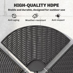 HDPE Material Patio Umbrella Base Weights Sand Filled up to 150 Lb. for Any Offset Umbrella Base | 4-Piece, Water or Sand Filled, All-Weather, Black (Round)