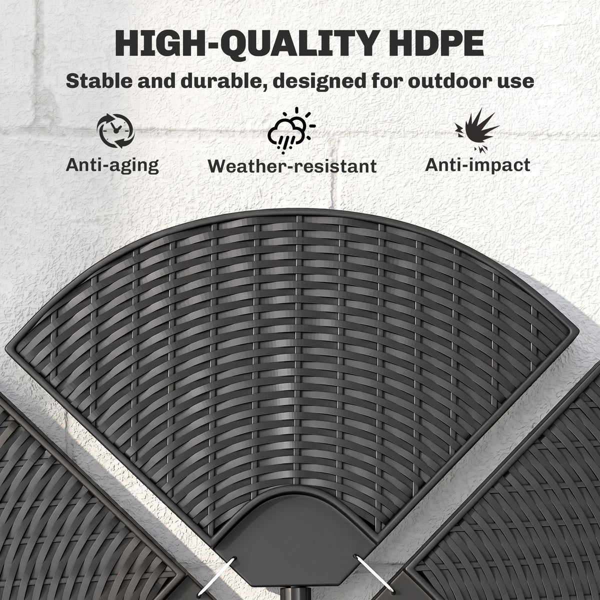 HDPE Material Patio Umbrella Base Weights Sand Filled up to 150 Lb. for Any Offset Umbrella Base | 4-Piece, Water or Sand Filled, All-Weather, Black (Round)