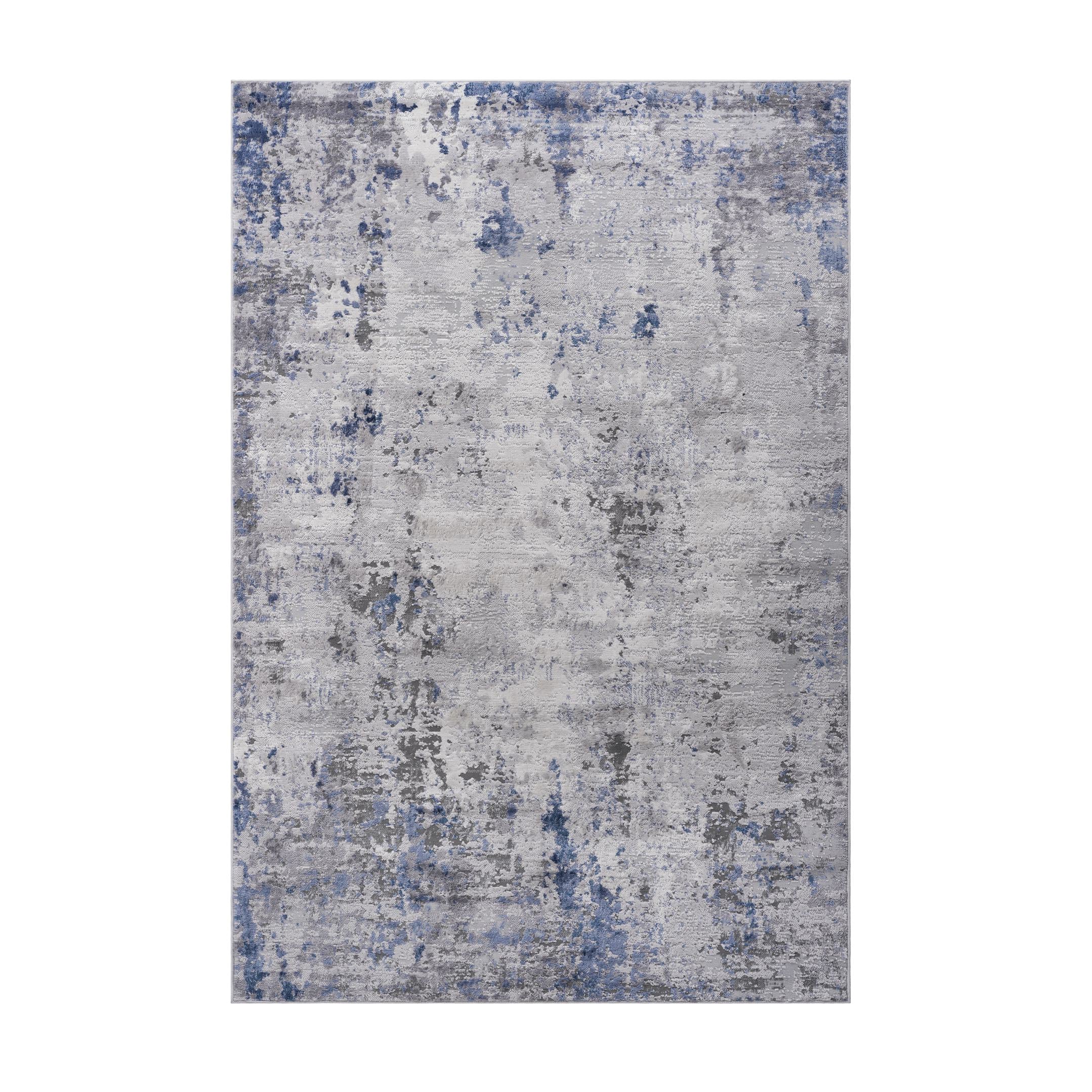 Naar 8x10 Abstract Stain-Resistant Area Rug with Cotton Backing, Carpet for Living Room, Bedroom, Home Office, 120" L x 93" W x 0.35" H, Silver