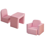 2-in-1 Convertible Table and Chair Set for Boys Girls for Boys Girls, Pink