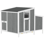 Chicken Coop, Wooden Chicken House for 4-6 Hens, Outdoor Hen House with Nesting Box, Pull-Out Tray and Weatherproof Roof