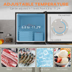 1.1 Cu.Ft Countertop Mini Freezer, Compact Upright Freezer with Removable Shelves, Silver