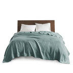 Egyptian Cotton Blanket with OEKO-TEX Certified, Breathable Weave, Machine Washable Coverlet for Bedroom, 90" L x 90" W x 0.25" H, Teal