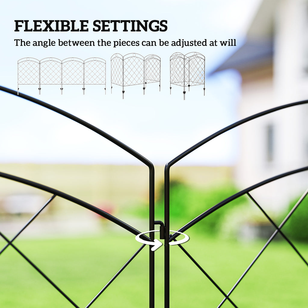 4 Pack Garden Fencing for Yard, Decorative Fence Panels as Flower Edging, Circle