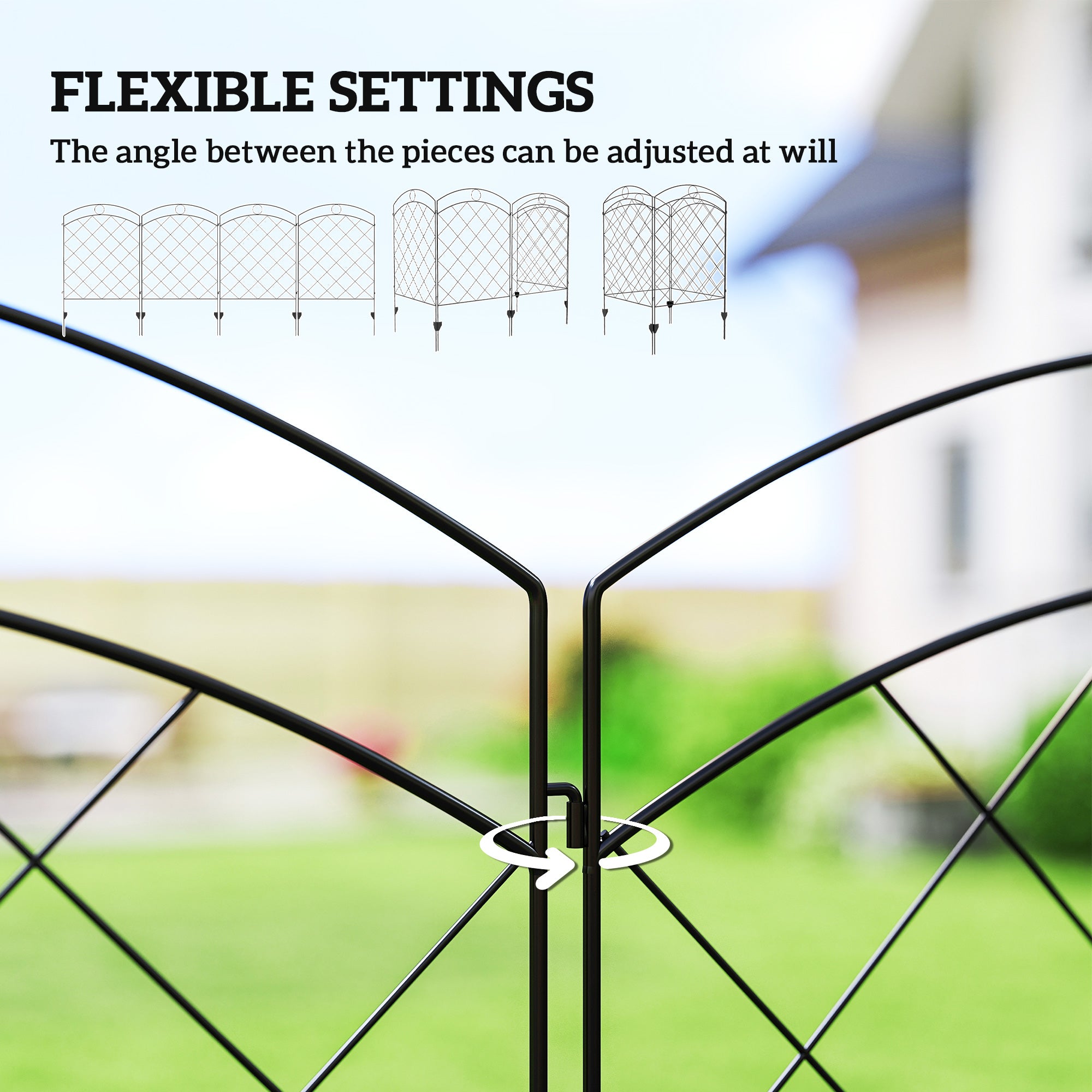 4 Pack Garden Fencing for Yard, Decorative Fence Panels as Flower Edging, Circle
