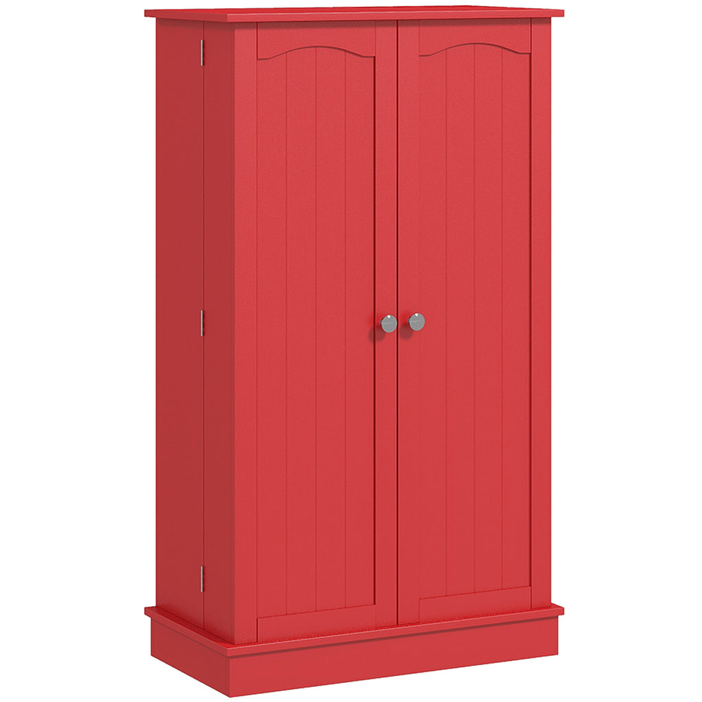 Kitchen Sideboard Cabinet, Large Kitchen Storage Cabinet w/ Double Doors & 5-tier Shelving for Home, Dining Room, Red