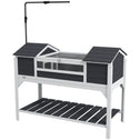Tortoise Enclosure Tortoise House with Adjustable Lamp Holder Storage Shelf, Dual Main Houses, Openable Lid, Gray