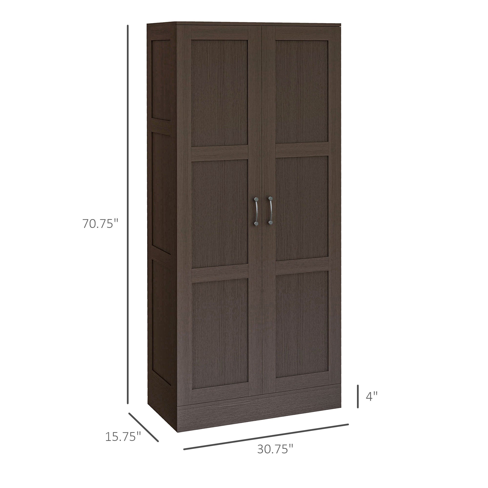 Storage Cabinet w/ Storage Shelves, Pantry Cabinet, Coffee