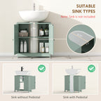 Bathroom Vanity Cabinet, Under Sink Bathroom Cabinet with 2 Doors and Adjustable Shelf, Dark Green