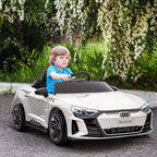 Licensed RS e-tron GT 12V Ride On Car Truck for Kids, Electric Car Ride On Vehicle w/Parent Remote Control, Music, Lights, for Toddlers, White