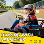 24V 7AH Kids Electric Go Kart, 8.1 MPH Battery Powered Drift Kart with Dual Motors, Soft Start for 8-12 Years, Blue