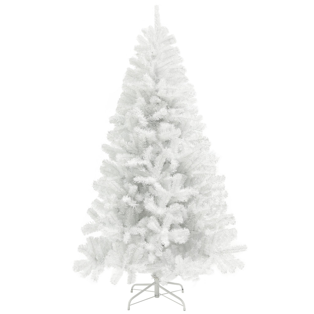 9ft Unlit Artificial White Christmas Tree, Holiday Decor with 2132 Branch Tips, Auto Open and Steel Base
