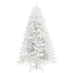 9ft Unlit Artificial White Christmas Tree, Holiday Decor with 2132 Branch Tips, Auto Open and Steel Base