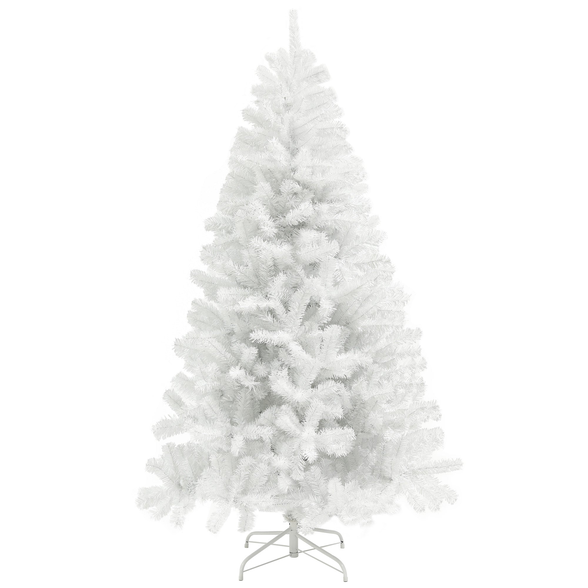 9ft Unlit Artificial White Christmas Tree, Holiday Decor with 2132 Branch Tips, Auto Open and Steel Base