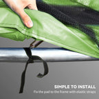 14FT Trampoline Spring Cover, Safety Trampoline Pad Replacement, Waterproof and Tear Resistant, All Weather Trampoline Accessories, No Holes for Pole, Green