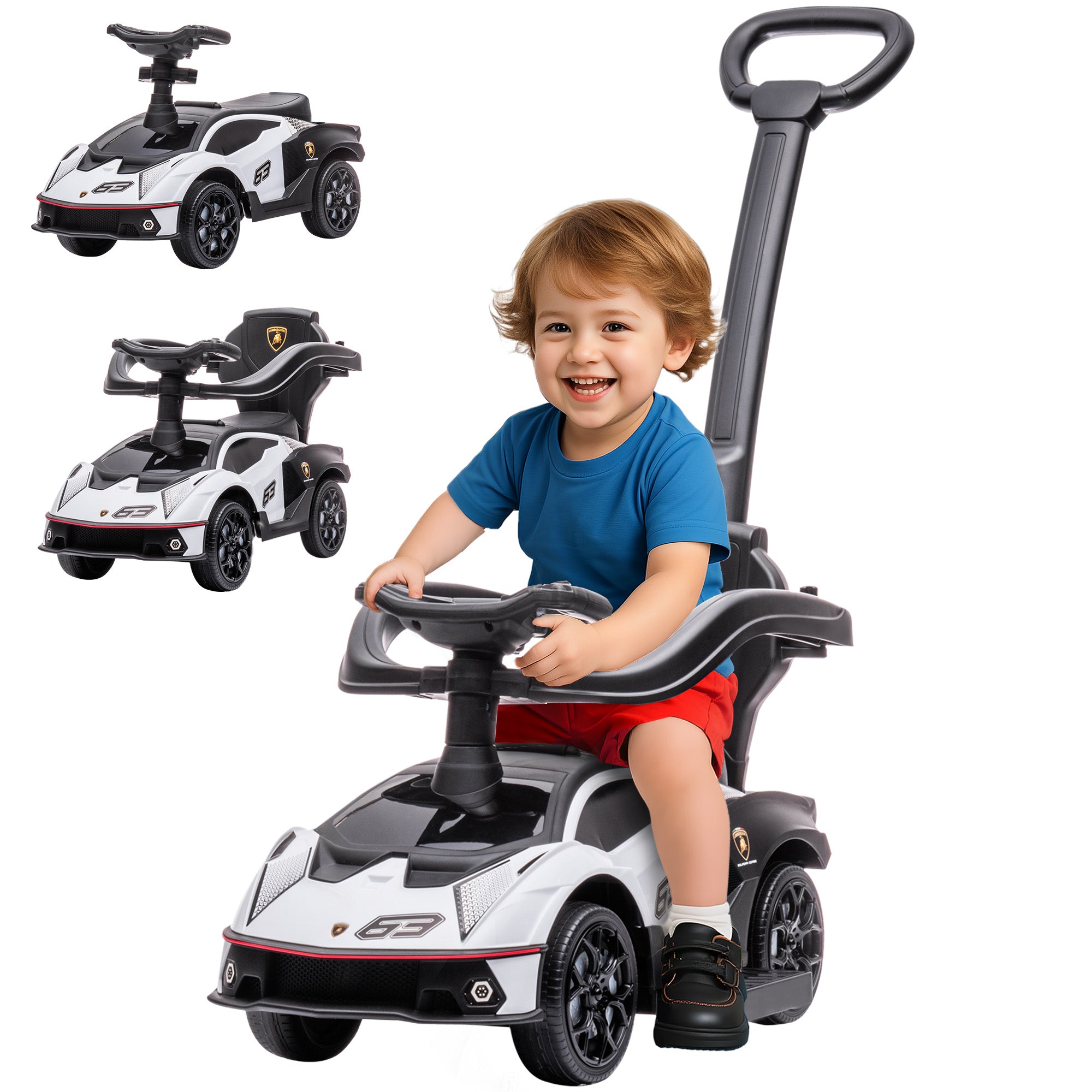 Toddler Push Car, Stroller Walking Car Age for 1-3, White