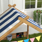 Wooden Sandbox with Canopy, House Design for 3-7 Years Old, Brown