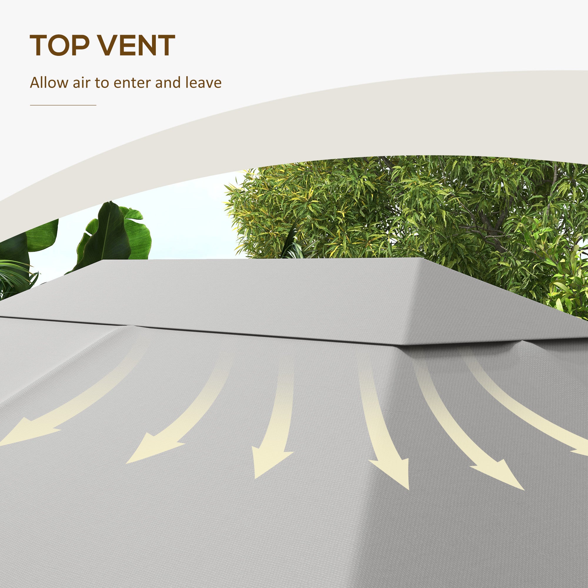 10' x 13' Gazebo Canopy Replacement Roof for 84C-116, Light Gray