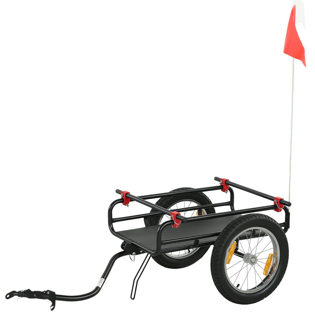2-In-1 Bike Cargo Trailer & Wagon Cart, Multi-Use Bicycle Trailer with Quick Release 16" Pneumatic Wheels, Kickstand