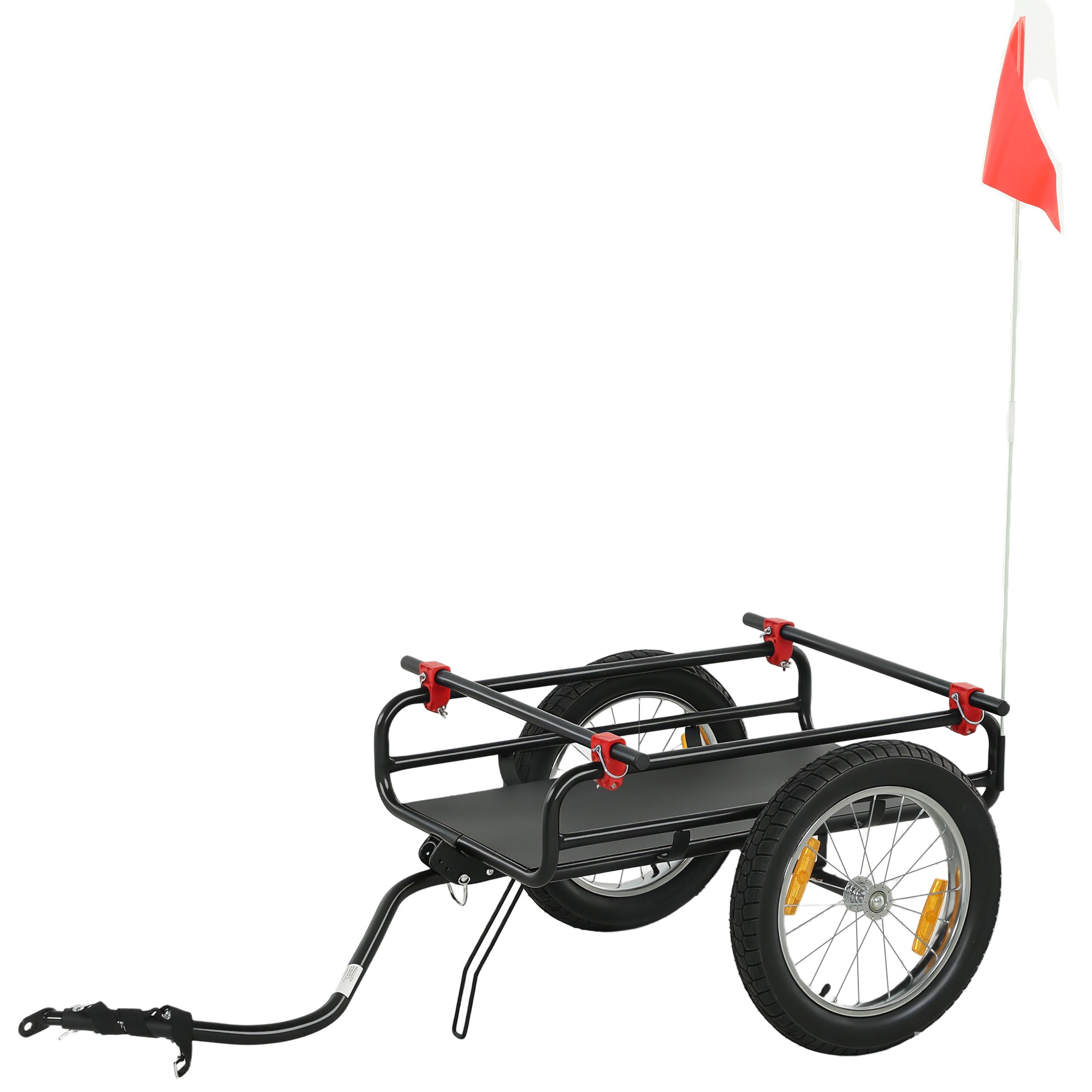 2-In-1 Bike Cargo Trailer & Wagon Cart, Multi-Use Bicycle Trailer with Quick Release 16" Pneumatic Wheels, Kickstand