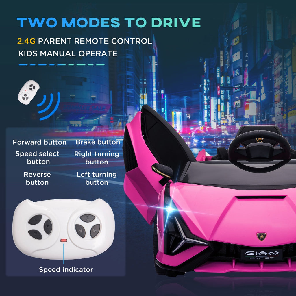 SIAN 12V Kids Rechargeable Ride On Car Toy w/ Remote Control, Pink