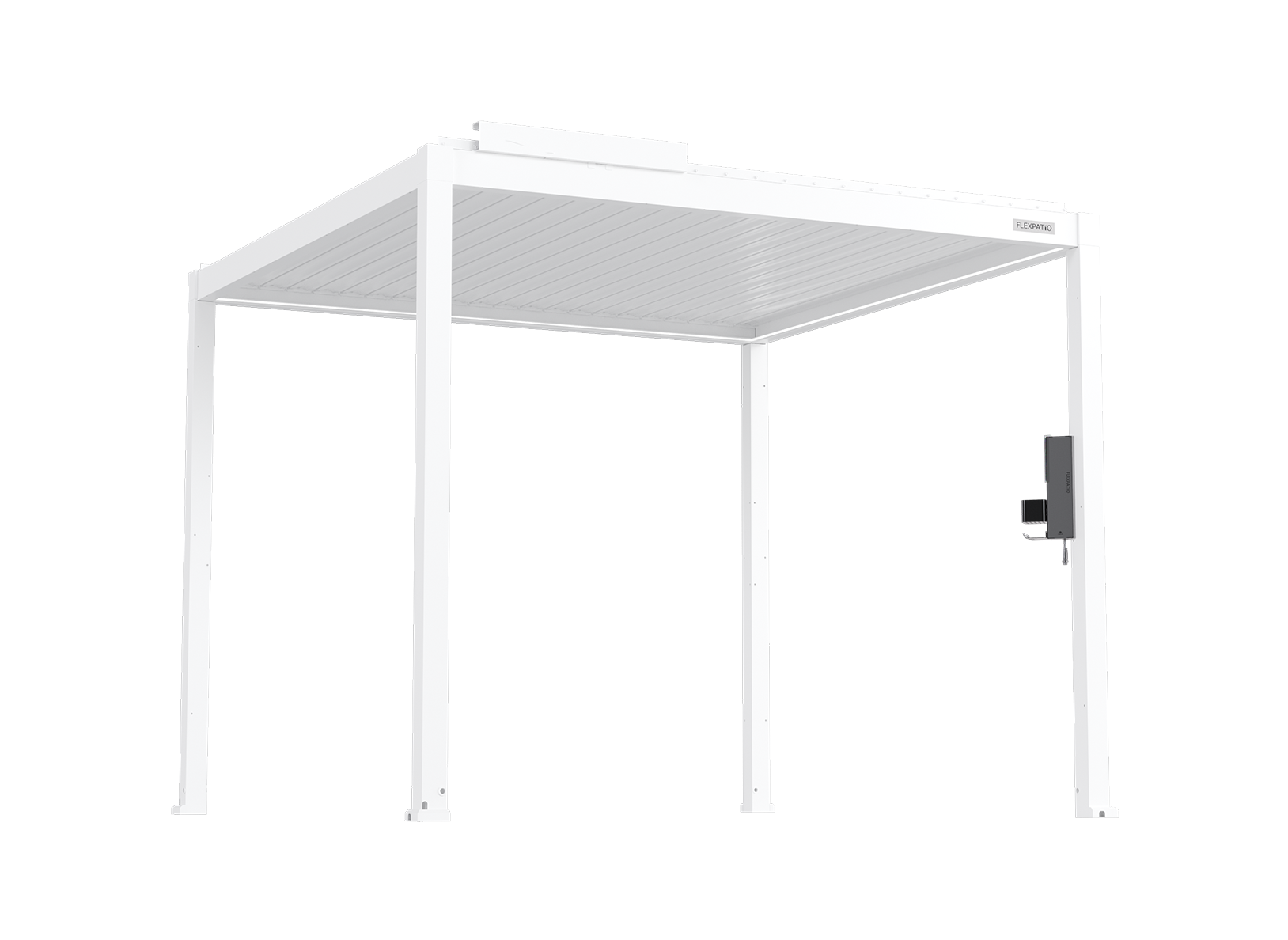 POWER+ Gen 2 Motorized Pergola 10'L x 10'W White - 6063-T5 Aluminum, Motorized Louvers, LED
