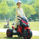 12V Kids Electric 3-Wheel Ride-On Motorcycle with Dual Motors, Manual Throttle, Motorbike for Ages 3-5, 43.5″ L x 23.5″ W x 29″ H, Red