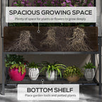 Raised Garden Bed with Legs and Cover, Metal Elevated Planter Box with Bottom Shelf and Liner for Vegetables, Black