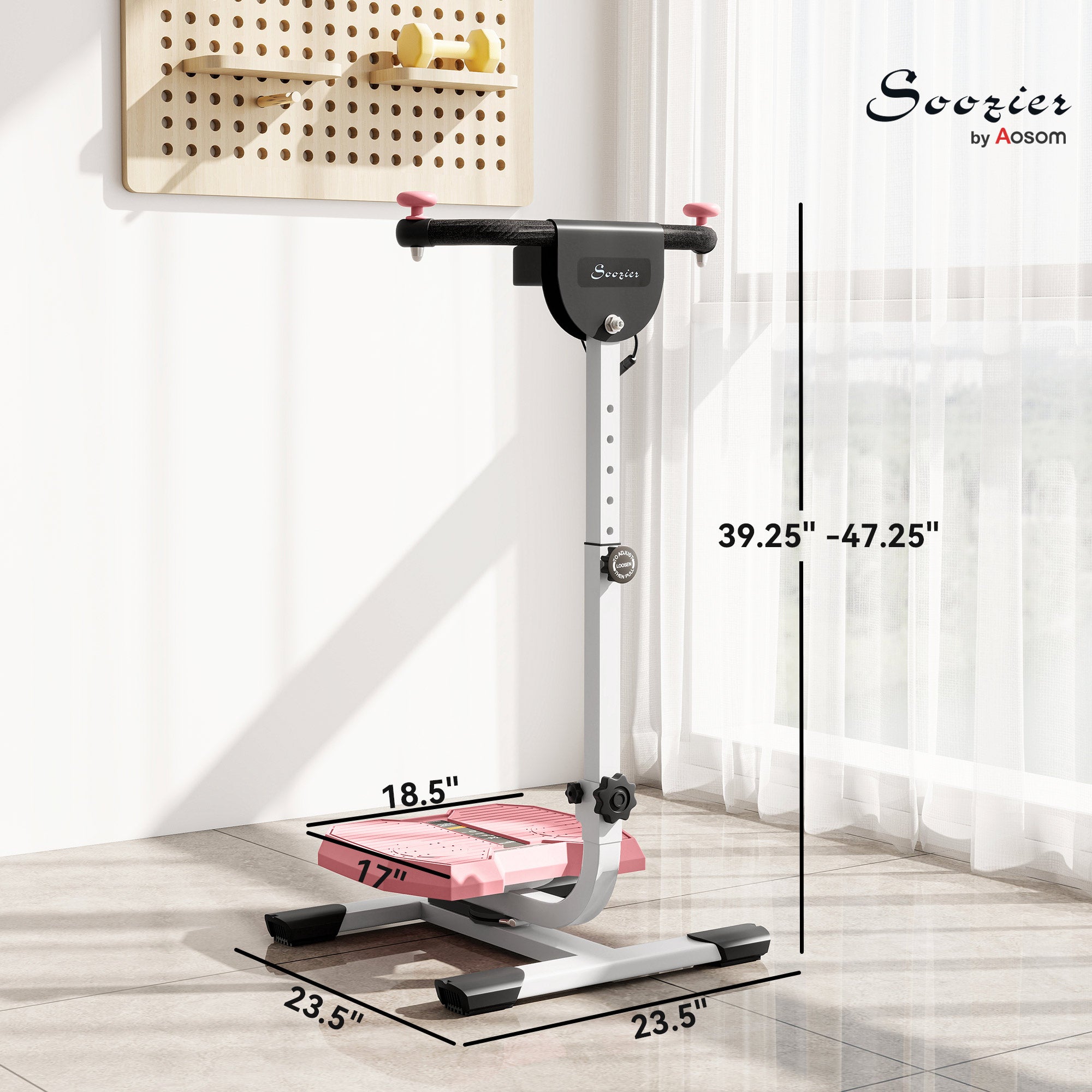 Foldable Ab Twister Board for Waist Trimming with LCD Display, Ab Workout Equipment for Women and Men, Pink