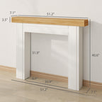 Modern Fireplace Mantel, Freestanding Fireplace Surround with Leg for Electric Fireplaces, 51.2" W x 40.6" H, Natural Wood