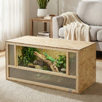 Wooden Reptile Terrarium with Sliding Door for Chameleon, Lizard, Snake, Frog, Turtle, 31.5" x 15.7" x 15.7"