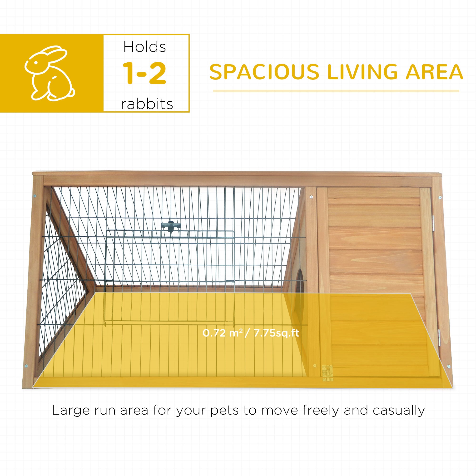 Rabbit Hutch Outdoor, Wooden Chicken Coop with Run, Outdoor Small Animal Cage for Rabbit, Small Duck and Chicken, Brown