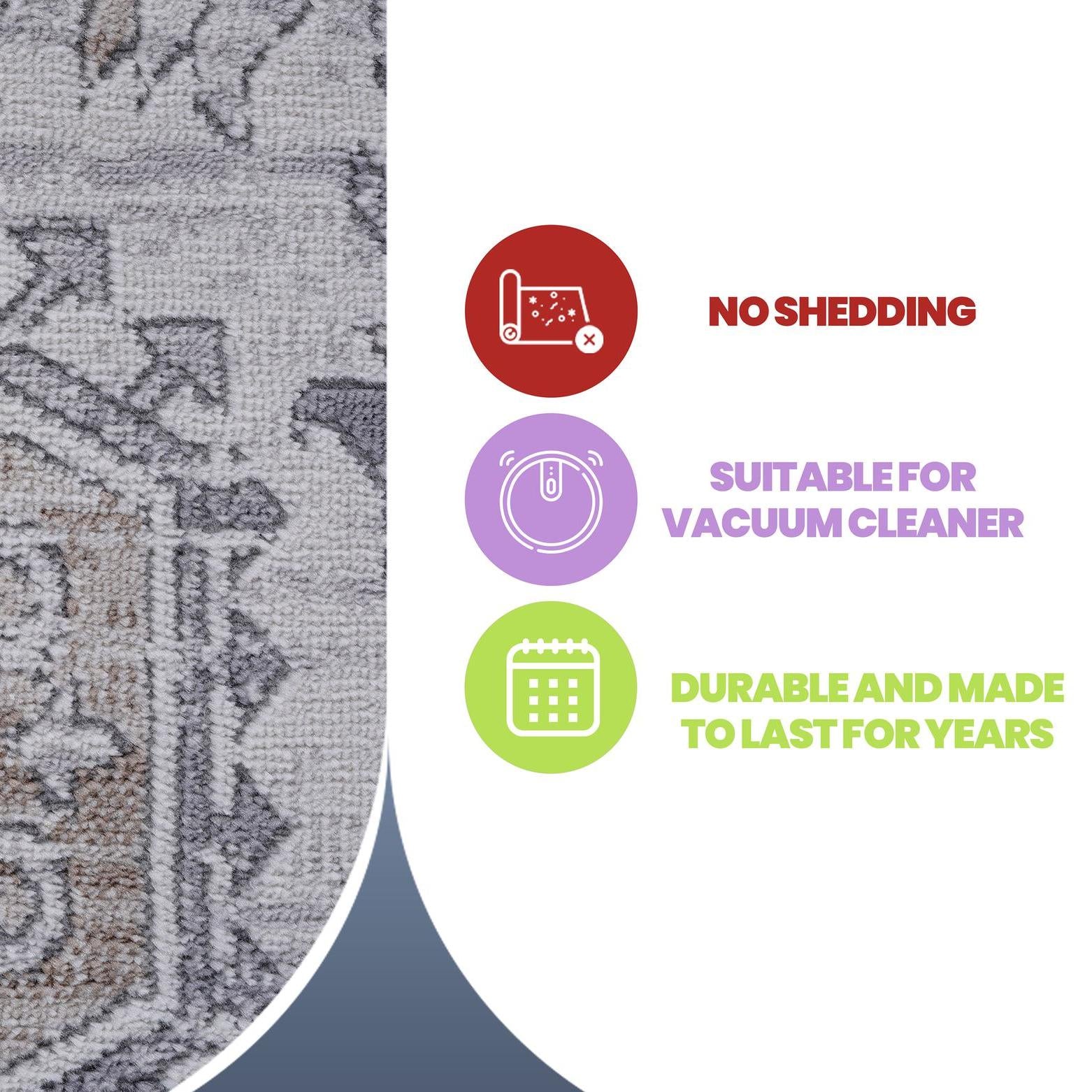 Naar 2x3 Stain-Resistant Area Rug with Cotton Backing, Medium Pile Height, Kid and Pet-Friendly Carpet, 36" L x 24" W x 0.35" H, Ivory