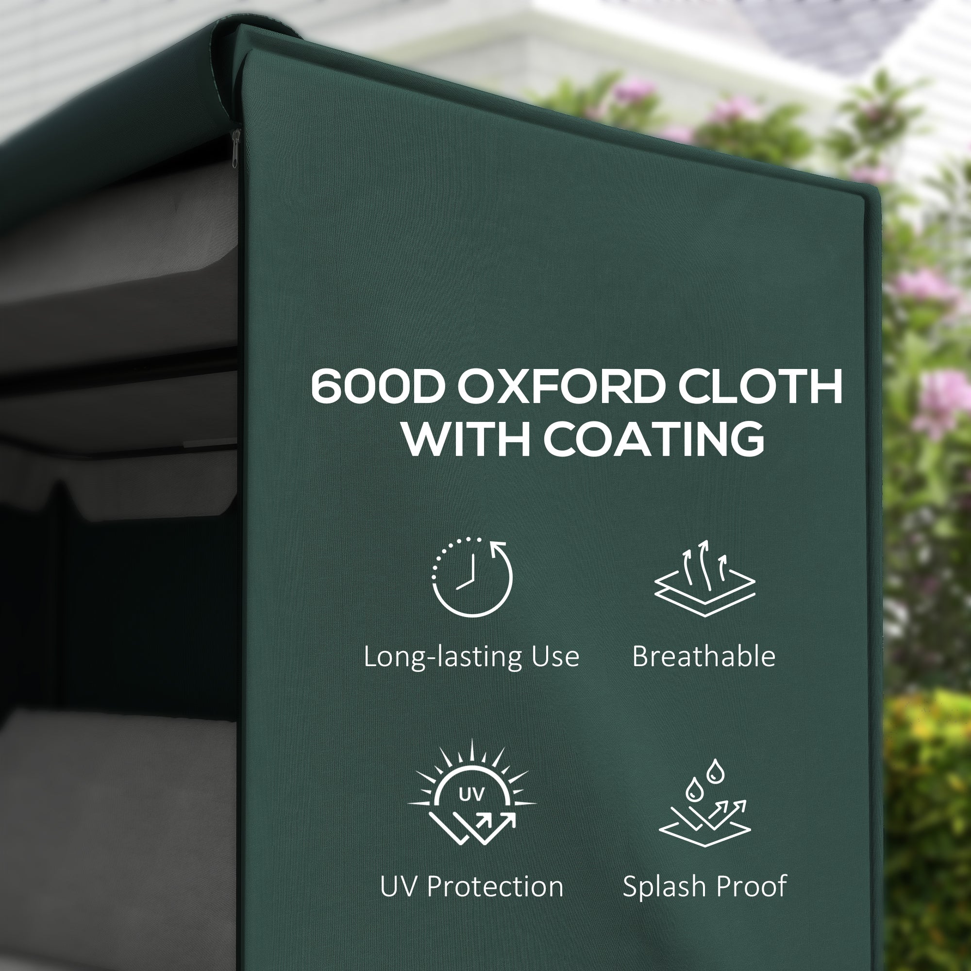Outdoor Patio Hammock Porch Swing Cover with UV, Water, & Dust Fighting Material, 81" x 49" x 65", Dark Green
