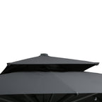 10ft Offset Patio Umbrella, Hanging Cantilever Umbrella, Square Shape, Aluminum Cross Base, Tilt, 360-Degree Rotation, Gray