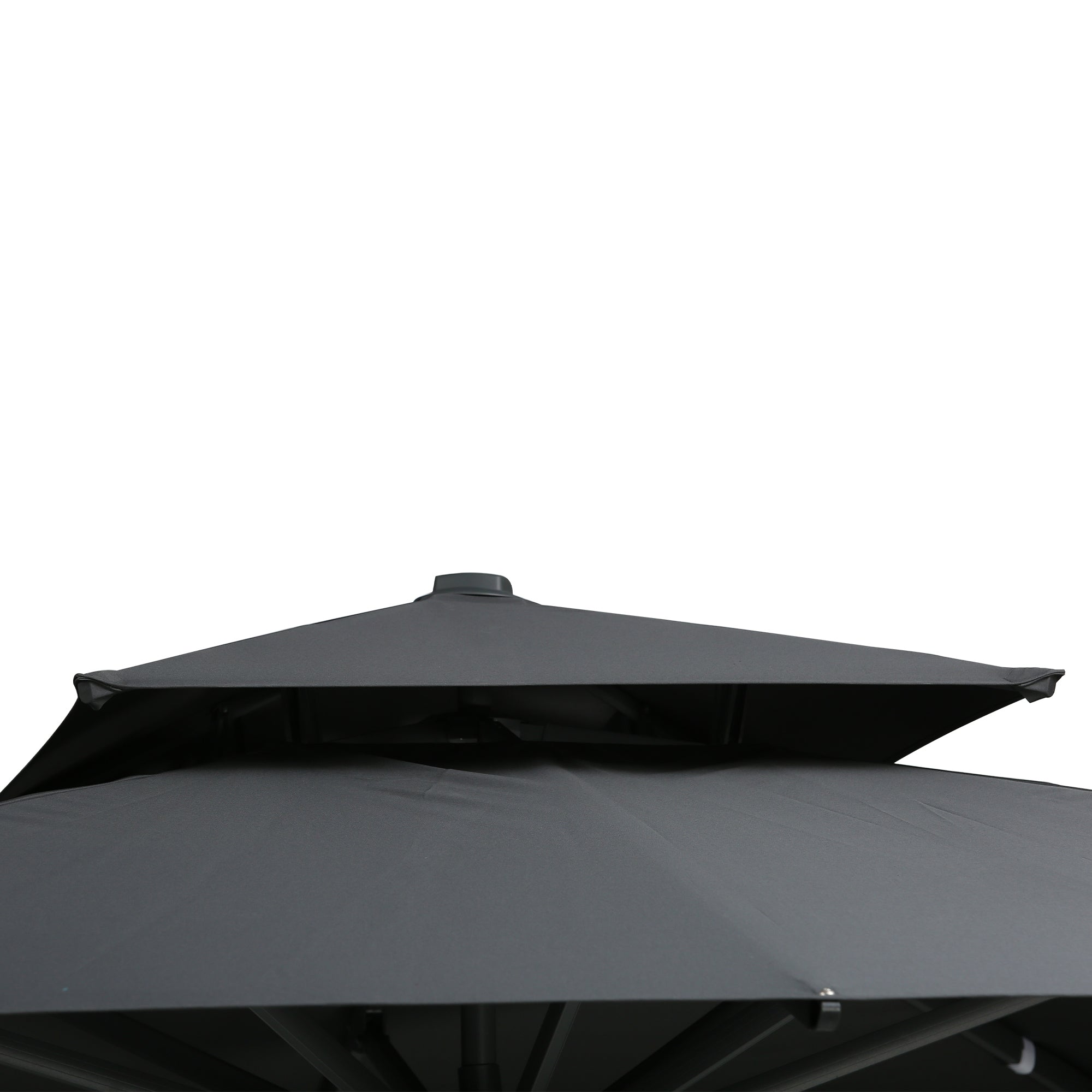 10ft Offset Patio Umbrella, Hanging Cantilever Umbrella, Square Shape, Aluminum Cross Base, Tilt, 360-Degree Rotation, Gray