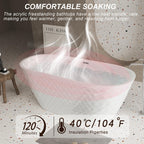 59" Acrylic Freestanding Bathtub with Unique Diamond-Pattern Exterior, Oval Soaking Tub for Bathroom, 59" L x 29.5" W x 23" H, Gloss White
