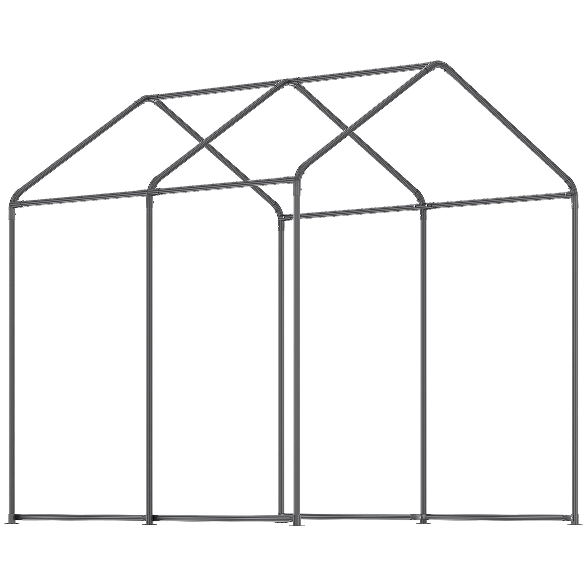 Outdoor Walk-In Tunnel Greenhouse with Roll-up Windows, Zippered Mesh Door, & Weather Cover, 8' x 6' x 7.4'