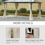 9.84' x 9.84' Gazebo Sidewall Set with Hooks/C-Rings, Beige