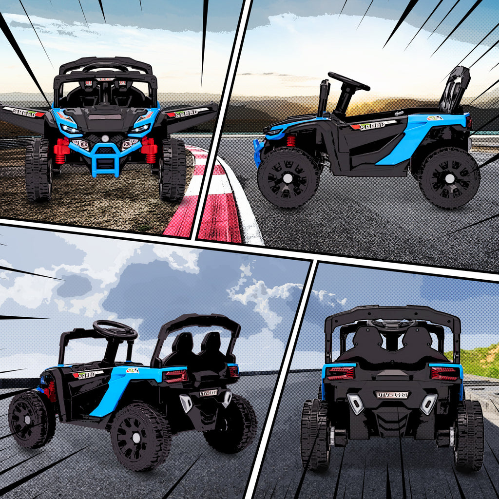12V Kids Ride On Truck, Battery Powered Electric UTV Vehicle with Rear Suspension, Remote Control for 3-5 Years, Blue