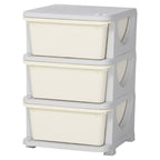 3 Drawers Kids Storage Unit, 3 Tier Stackable Toy Organizers and Storage Chest for Bedroom, Nursery, Playroom, Living Room, Boys, Girls, Toddlers, Cream White
