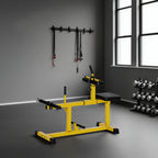 Adjustable Steel Seated Calf Raise Exercise Strength Training Gym Equipment, Yellow