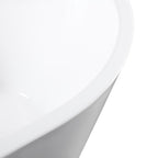 55" Freestanding Acrylic Soaking Bathtub with Double-Wall Insulation for Heat Retention, Tub for Bathroom, 55" L x 29.50" W x 23.5" H, Gloss White